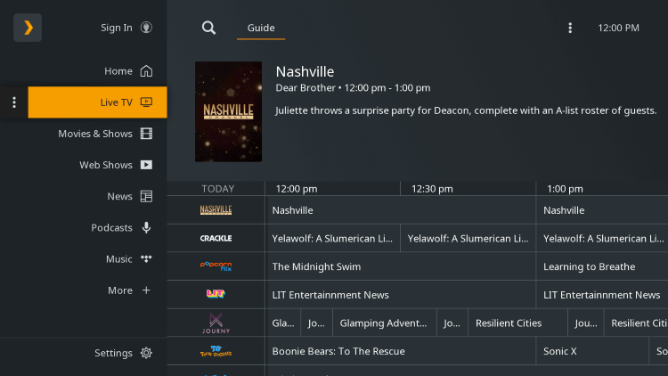 You have installed the Plex Live TV app on your Roku device.