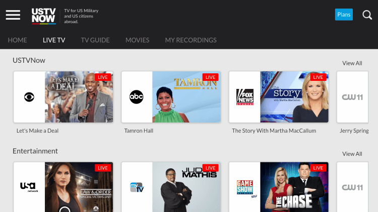 As mentioned previously, USTVNOW provides several live channels that are in various categories.